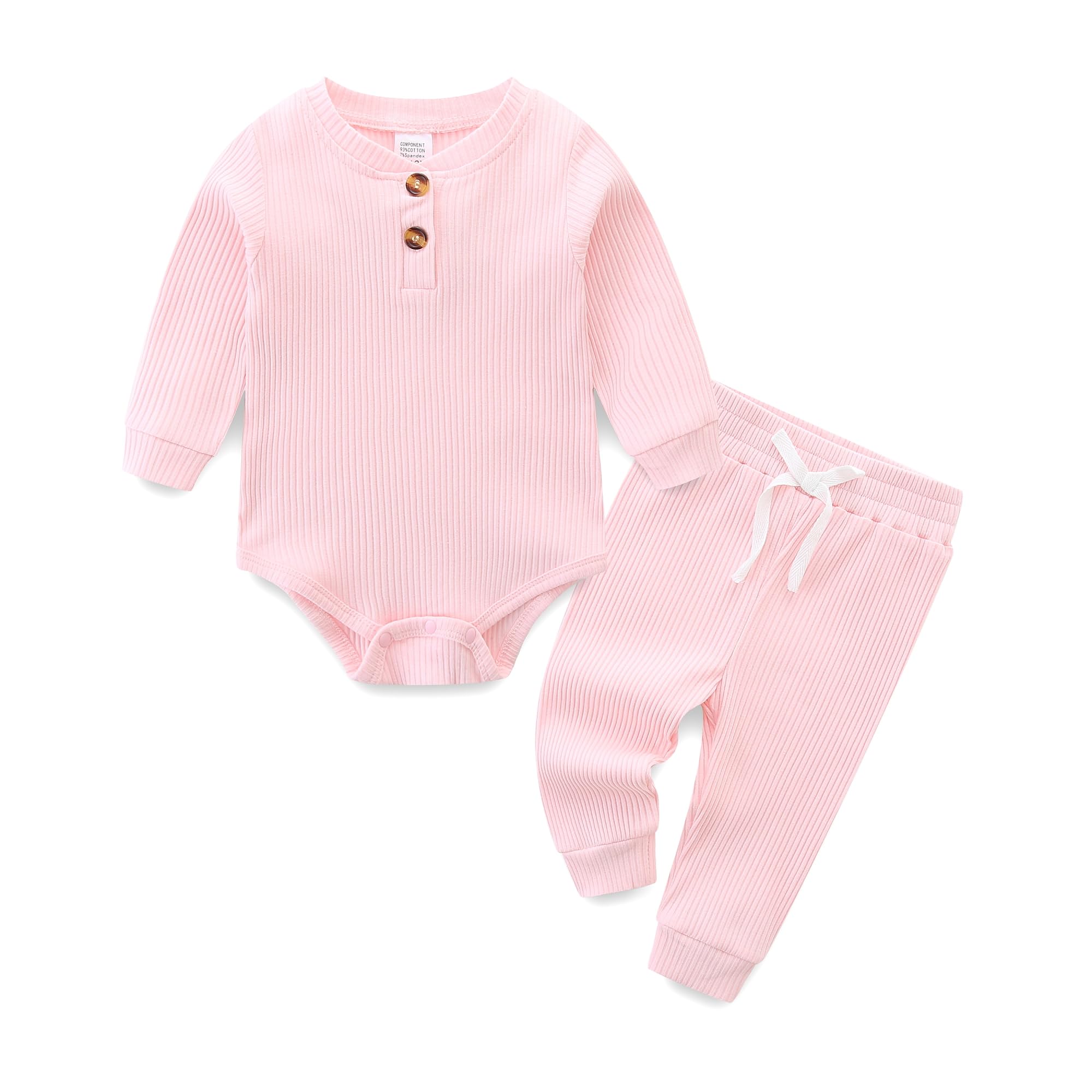JingleBaBa Baby Boy Girl Cotton Long Sleeve Spring Summer Outfits Set 3-6 Months