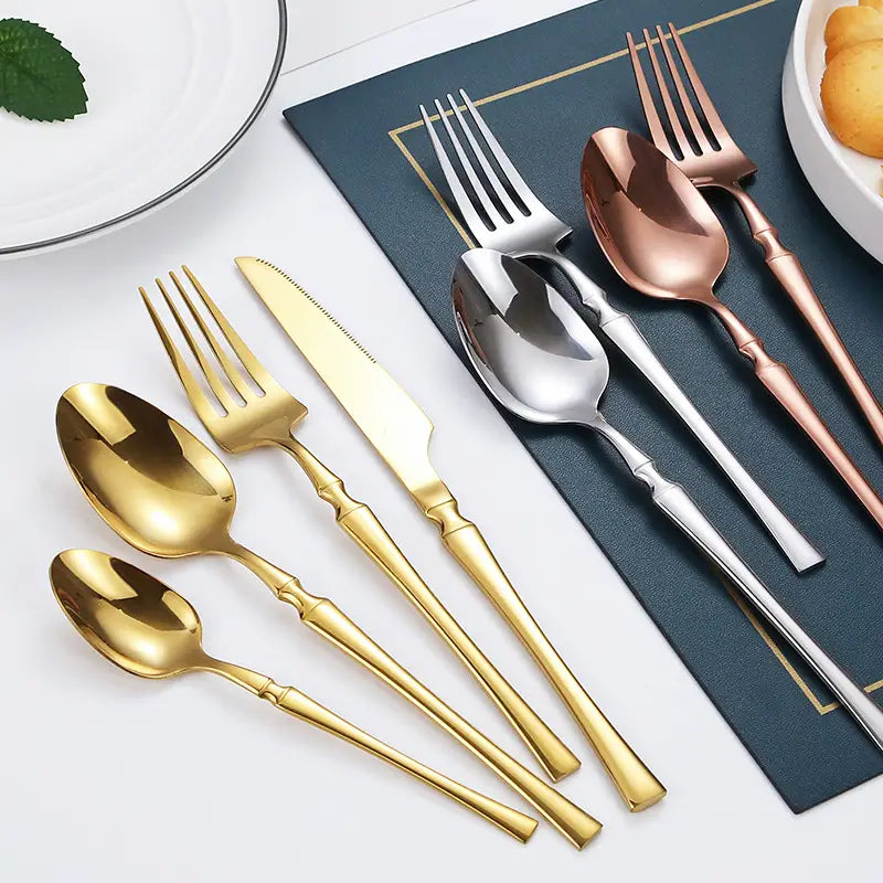 4-Piece Set of Stainless Steel Cutlery for Western Dining