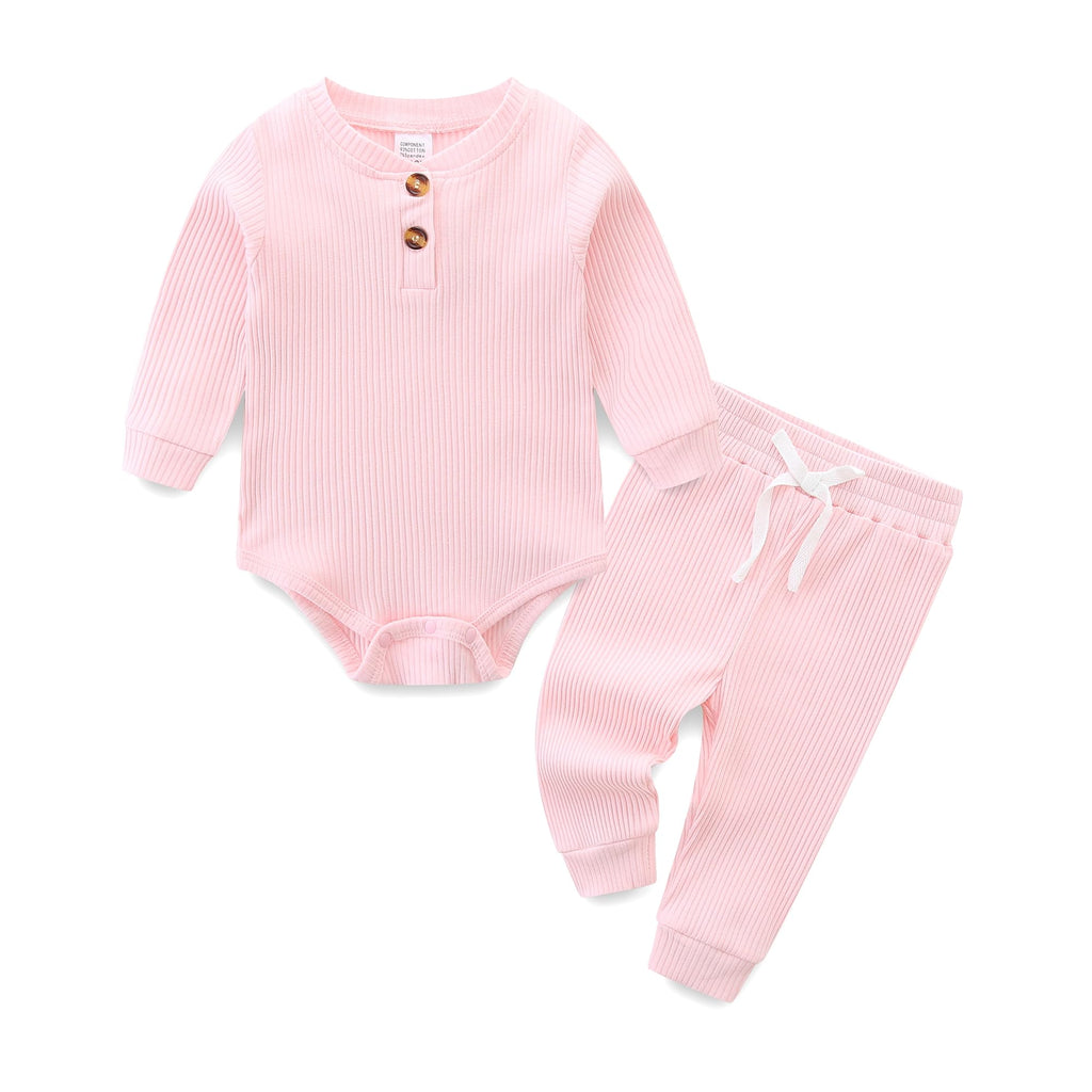 JingleBaBa Baby Boy Girl Cotton Long Sleeve Spring Summer Outfits Set 3-6 Months