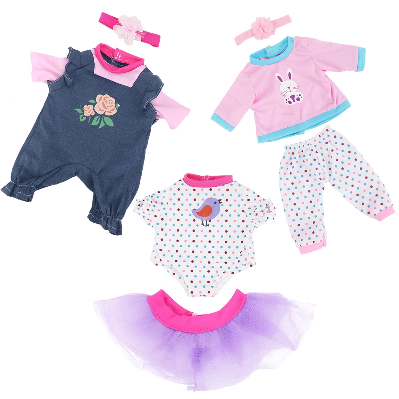 3 Sets Baby Doll Clothes for 14-18 Inch Dolls 16 Inch Baby Doll Clothes Dresses and Accessories Outfits for New Born 15 Inch Baby Dolls(No Doll)