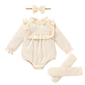GRNSHTS Newborn Baby Girl Clothes Ruffle Rompers Toddler Fall Outfits for Girls Set Little Girl Fall Winter Clothing(Apricot12-18M)