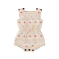 Neiwech Baby Girl Romper Sleeveless Pompoms Knit Rompers Newborn Little Girl Overall Jumpsuit Summer Outfits Clothes Beige 0-3 Months