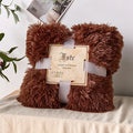 Warm Plush Coffee Flannel Blanket for Living Room & Office
