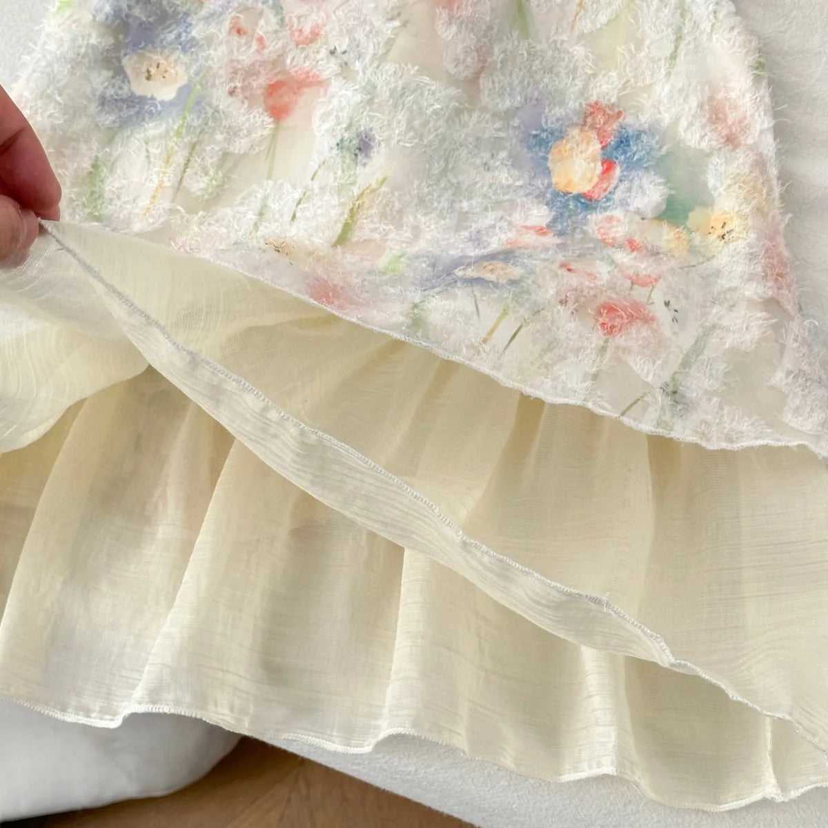 Girls Sleeveless Tulip Print Dress with Bow – Soft Cotton Summer Dress for Ages 3-7, Sweet Princess Outfit Kids Dress
