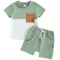Mubineo Baby Boy Summer Clothes T Shirt Shorts Outfits Short Sleeve Tee Tops Shorts Set (Ib Green White 18-24 Months)