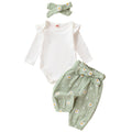 Mubineo Baby Girl Clothes Outfits Cute Flower Romper Daisy Pant Fall Winter Newborn Outfit Sets (White Light Green 12-18 Months)