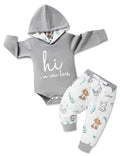 Gaupafmb Baby Boy Outfits Letter Print Hoodies Romper Cute Animal Pants Winter Baby Boy Clothes 3-6 Months