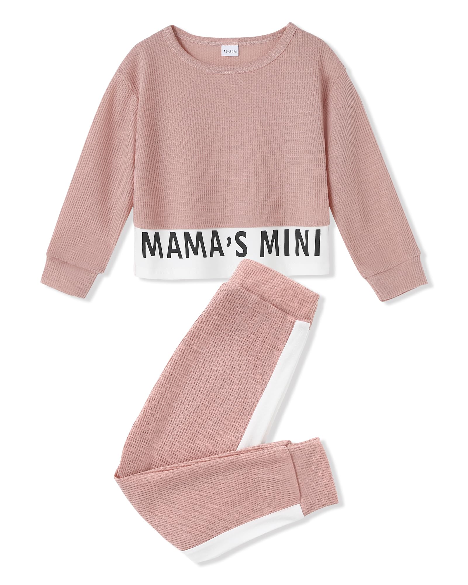 ZOEREA Toddler Baby Girls Clothes Outfits Long Sleeve Pullover Sweatshirt Tops + Pants Set Fall Winter Sweatsuits Pink 4-5T