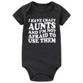 BESDEAR I Have Crazy Aunts Best Auntie baby clothes boy girl Aunties Bestie Baby Clothes Girl Outfits Baby Bodysuits Gifts Gray 3-6 months
