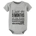 WOOYONGING Just Did 9 Months On The Inside Outfit Baby Girl Short Sleeve Baby Bodysuit Newborn Boy Outfits 0-3 Month